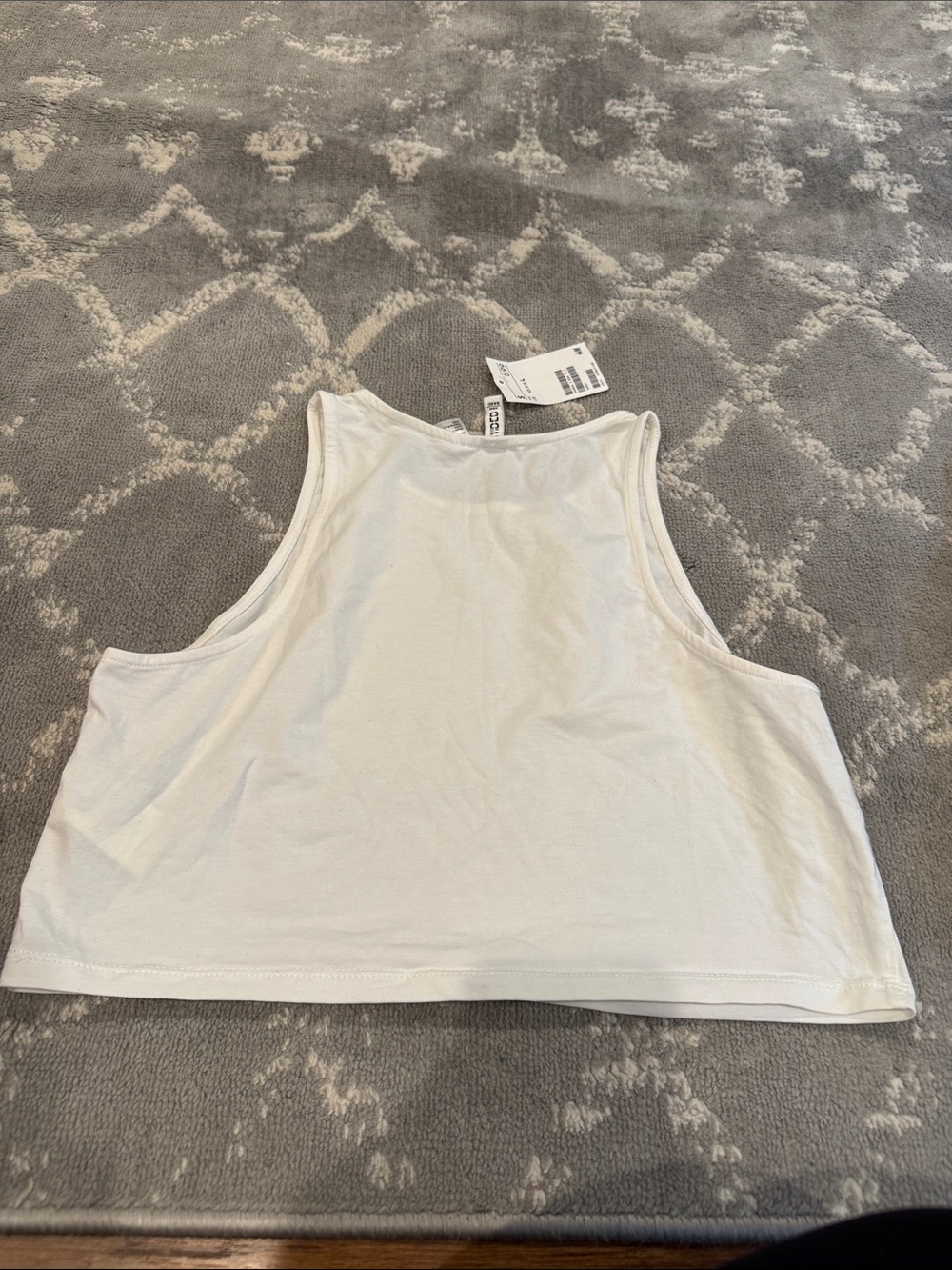 H&M White Cropped Ribbed Tank - Picture 3 of 3
